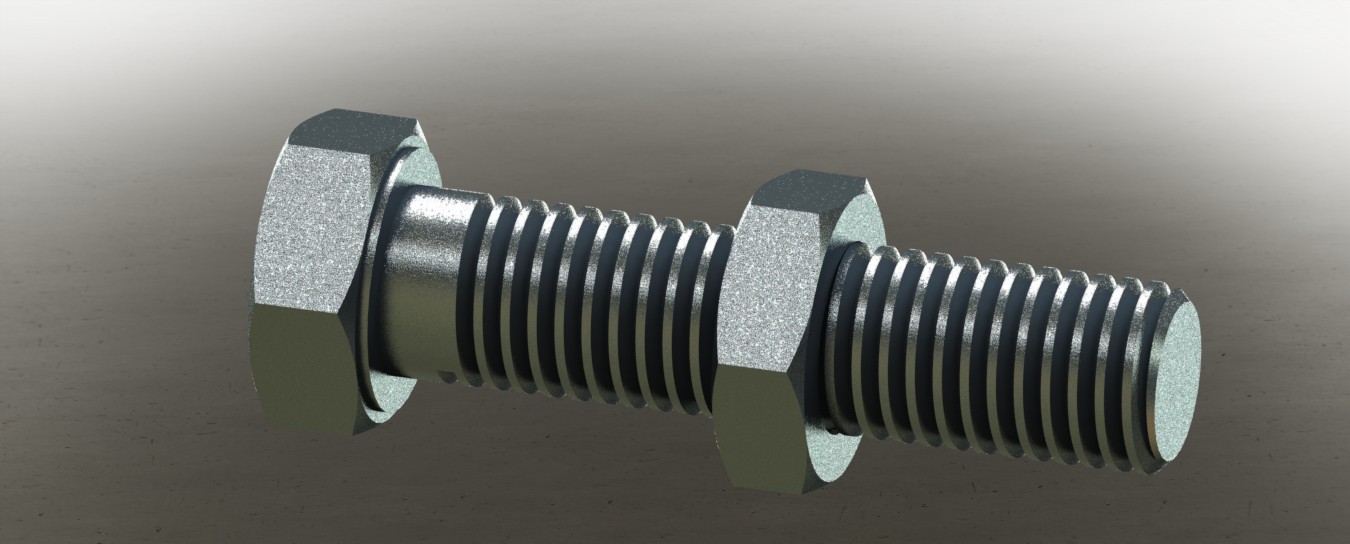 T-shaped threaded bolt and nut